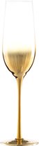 Vikko Décor Handgeblazen Champagne Glazen - Set van 6 Champagne Coupe - Flutes - Ombre Goud