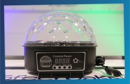 Boule à Facettes Magic Blue Ball SKYTEC – Lampe Disco 300W, Effet Lumineux, Sans LED