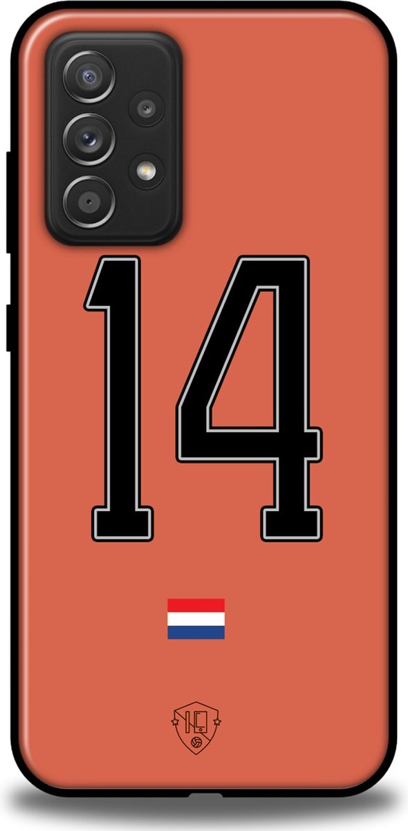 Nummer 14 hoesje - Samsung Galaxy A52/A52s - voetbal - Nederlands Elftal - oranje