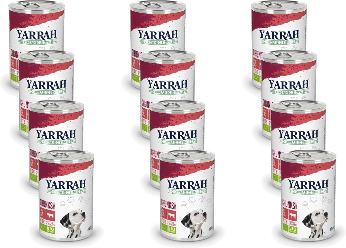 Yarrah Yarrah Bio Hondenvoer Brokjes In Saus - Hondenvoer - 12 x Kip Rund 405 g