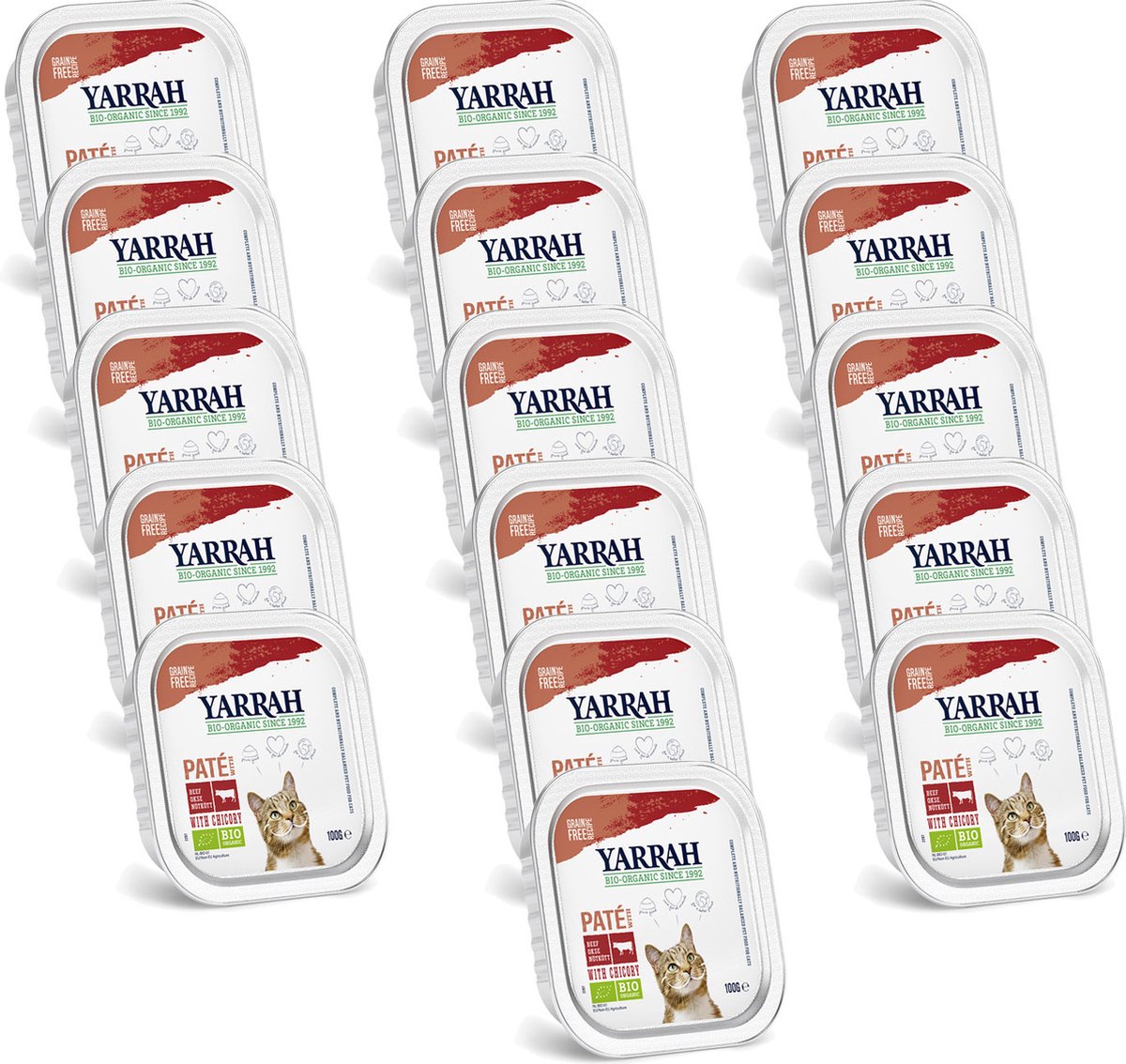 Yarrah Yarrah Bio Kat Alu Pate - Rund - Kattenvoer - 16 x 100 g NL-BIO-01