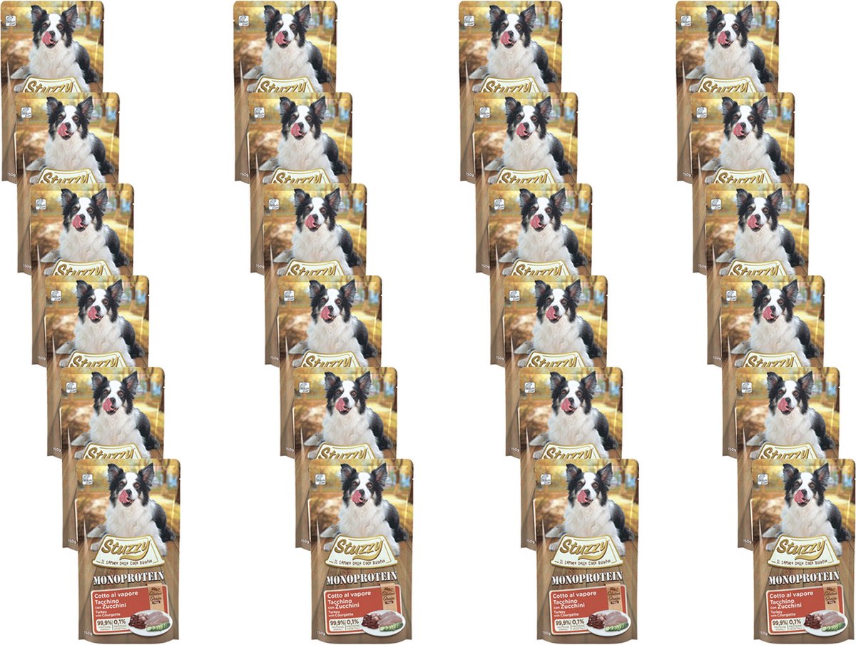 Stuzzy Dog Grain Free Monoprotein Pouch 150 g - Hondenvoer - 24 x Kalkoen