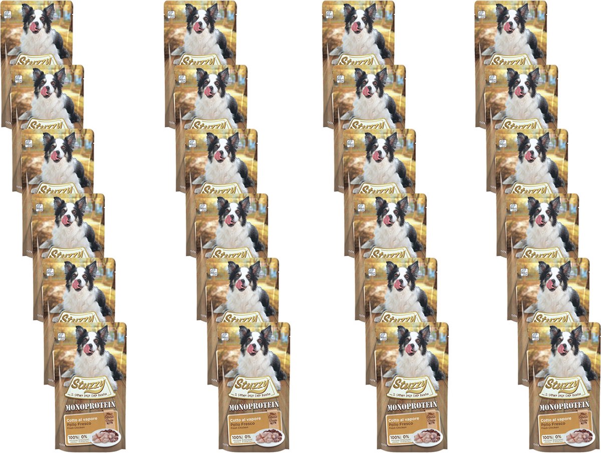 Stuzzy Stuzzy Dog Grain Free Monoprotein Pouch 150 g - Hondenvoer - 24 x Kip