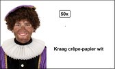 50x Kraag crêpe-papier wit - Sint en Piet thema feest sinterklaas feest kragen