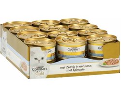 24x Gourmet Gold - Luxe Mix Zeevis - Kattenvoer - 85g