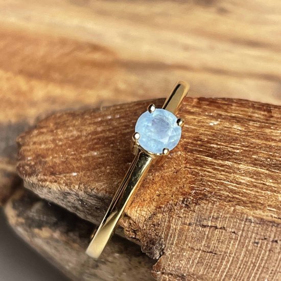 Ring Geboortesteen Maart Aquamarijn- 100% Sterling silver 925 – Goud Vermeil – 100% echte edelstenen – Nikkelvrij