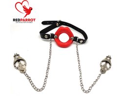 Mondknevel Gag met Tepelklemmen - BDSM - Set - Verstelbare intensiteit
