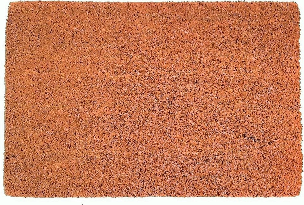 Relaxdays deurmat kokos, voor binnen & buiten, antislip, patroon met bloemen, duurzame kokosmat HBD: 2x75x45 cm, natuur