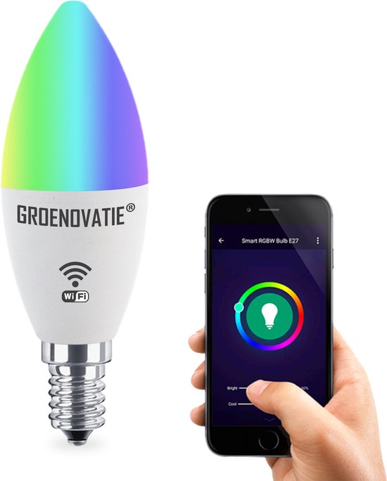 Groenovatie Wifi Smart LED Lamp - E14 Fitting - 5W - TUYA - RGBW