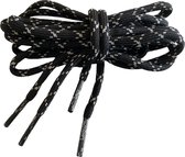Schoenveter-rond - zwart-grijs 120cm lang x 4mm breed