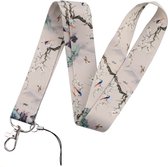 Keycords - stevig keycord japanse vogels - lanyard - sleutelhanger - sleutelkoord