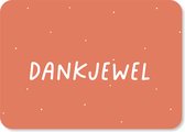 Wenskaart Dankjewel - Rood - A6 - Kaartenset - Kaarten - Bedankt - Bedankkaartje