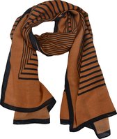 Sjaal Kensi - Bruin/Zwart | Viscose | 165 x 70 cm | Fashion Favorite