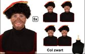 5x Piet col noir - Pieten col Sinterklaas party Col Pieten