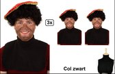 3x Piet col zwart - Pieten col Sinterklaas feest pieten kraag