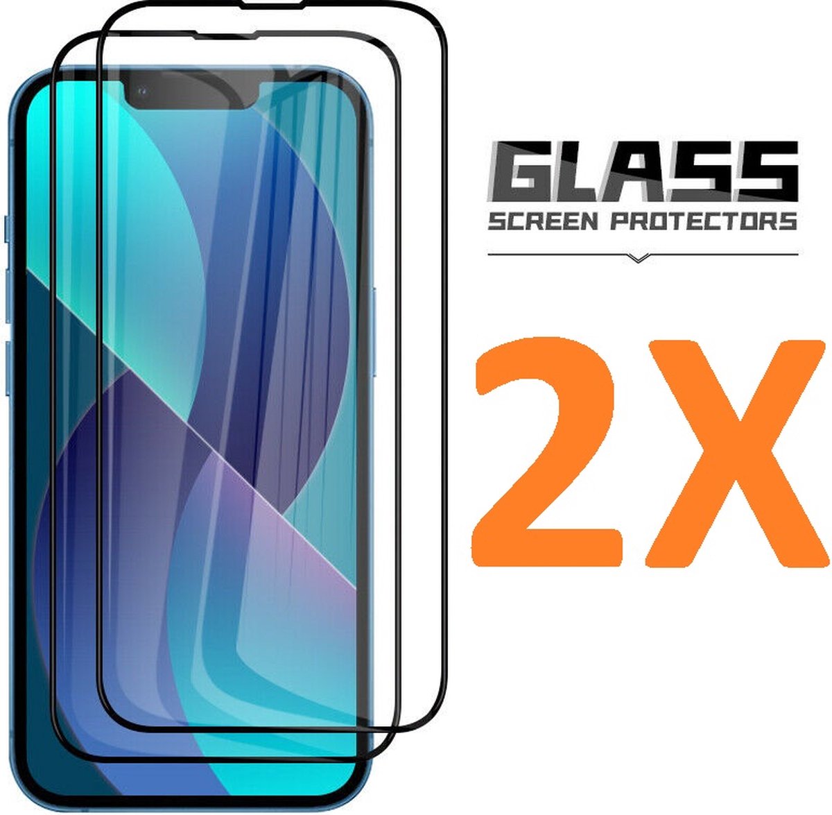 Screenprotector Glas - Full Coverage Tempered Glass Screen Protector [volledige dekking] - 2x Geschikt voor: Apple iPhone 14 Pro Max