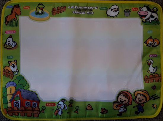 Doodle Mat - Boerderij - Watermat om te kleuren - 50x36cm. - Peuter Tekenmat - Kleuren en tekenen - inclusief 2 Pennen - Geen Geklieder - Kado Tip!