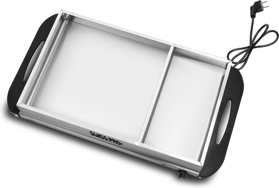 Swiss Pro+ buffetwarmer - elektrisch met kookplaatfunctie, temperatuurregelaar, RVS - opwarmapparaat, voedselverwarmer, warmhoudplaat Buffet - 2 x 2.5 Liter & 2 x 1 Liter - Buffetwarmer met Warmhoudplaat - Au Bain Marie - Warmhoudplaat -SP-BUF300 — afbeelding 2