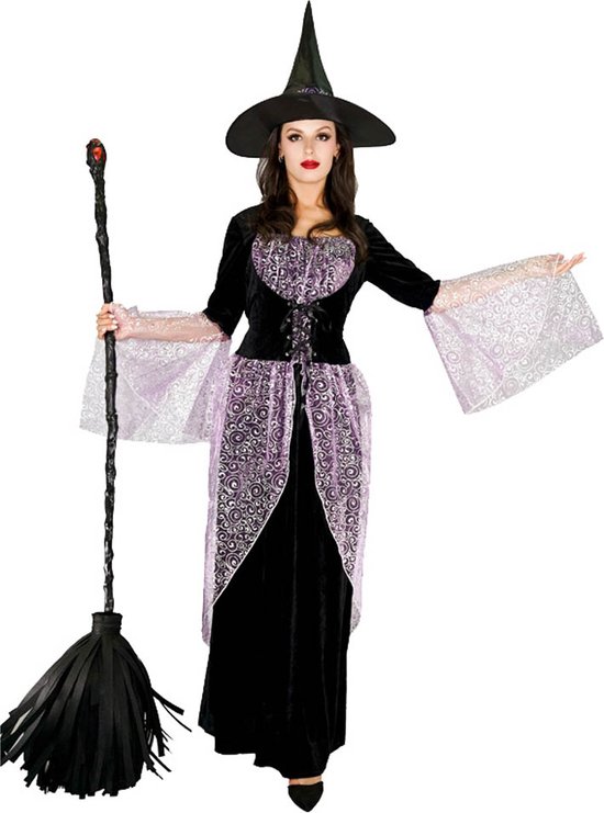 Halloween Kostuum Dames - Heksenhoed - Carnavalskleding - Heksenjurk - Carnaval kostuum dames - Maat S