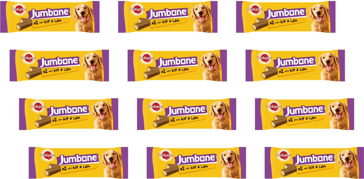 12x Pedigree Jumbone Hondensnacks Medium Kip&Lam