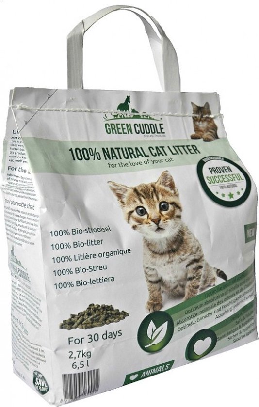 Litière pour chat Green Cuddle. 100% biodégradable. 6,5 litres. Fabriqué à  partir de... | bol.com