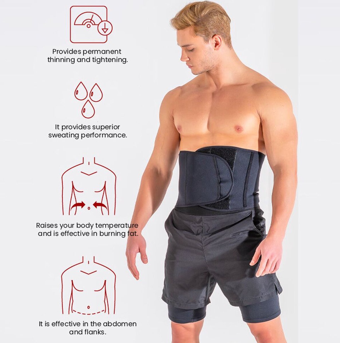 Goedkoopste POPO Heren Sauna Belt Afslankgordel