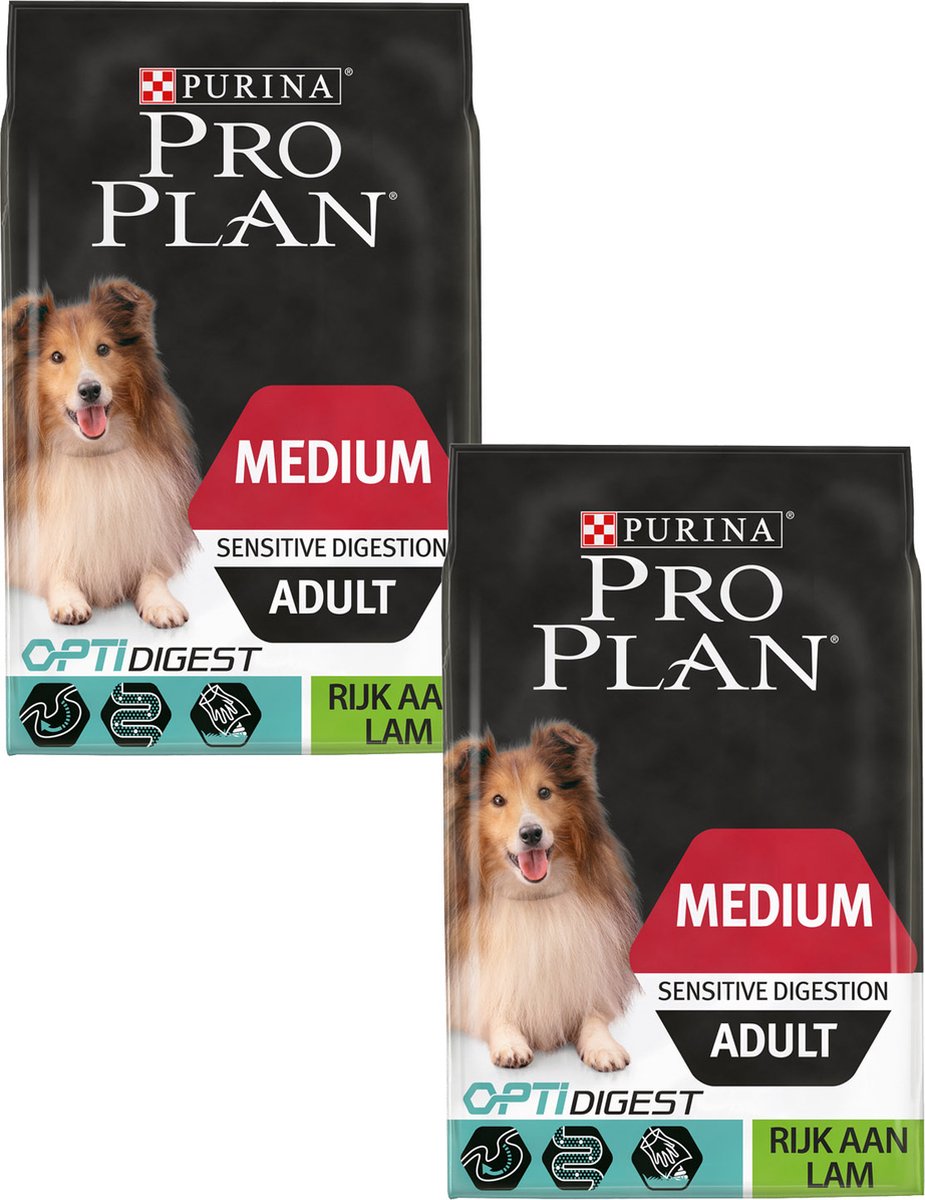 Pro Plan Dog Adult Medium Sensitive Digestion Lam - Hondenvoer - 2 x 14 kg