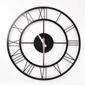 Modern Metaal Wandklok, Woondecoratie Kunst, Zwarte Wandklok, Compass Design -  Metaal Wall Clock - 50 cm