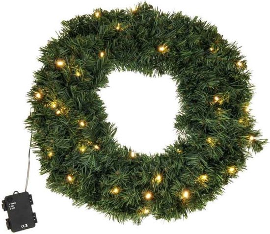 Couronne de Noël de luxe Oneiro avec éclairage LED 50 cm - Noël - Couronne de Noël - vacances - hiver - éclairage - intérieur - extérieur - ambiance