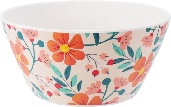 Set de vaisselle - 3 pièces - fleurs en mélamine - Ø 14,5