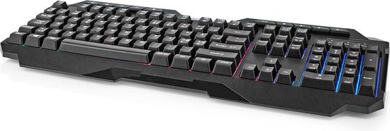 Nedis Bedraad Gaming Toetsenbord - USB Type-A - Membrane Toetsen - LED - QWERTY - Scandinavisch - USB Gevoed - Lengte stroomkabel: 1.30 m - Multimedia