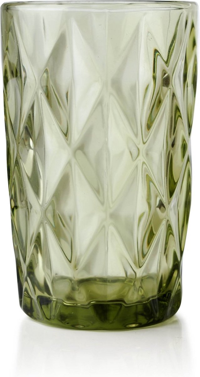 Affekdesign Longdrinkglas Getint Groen 300ml Elise Green Set van 6