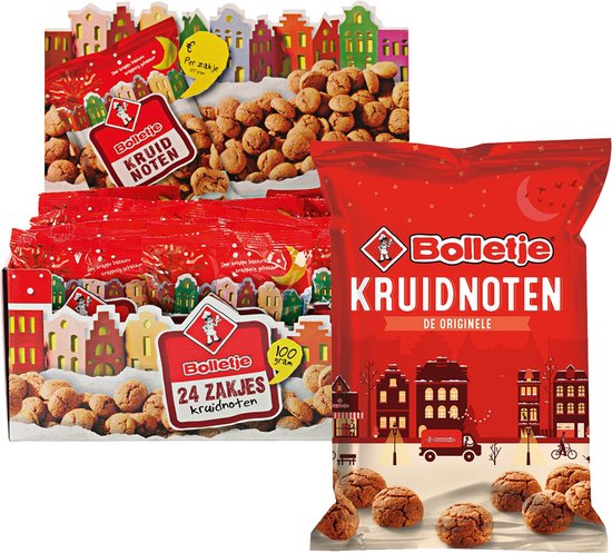 Foto: Bolletje kruidnoten uitdeelzakjes 24x 100gr