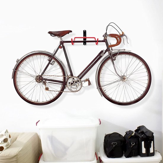 Fietsophangsysteem aan de muur van hout - Handgemaakt - Fiets ophangbeugel - Fiets