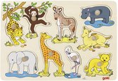 Puzzel jungle baby dieren - Houten puzzel - 1 jaar - Goki puzzel