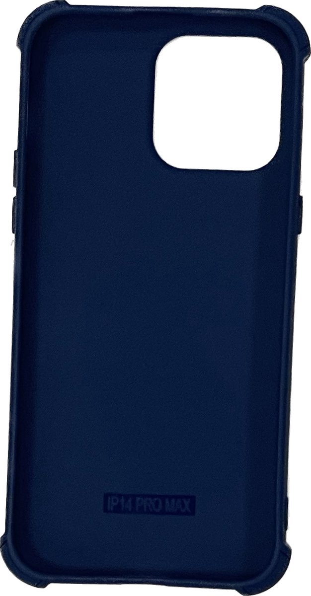 Hoesje voor iPhone 14 Pro Hoesje Blauw Siliconen Shock Proof Case - Tempered Glass Screenprotector - Hoes voor iPhone 14 Pro Hoesje Extra Stevig Hoesje Cover