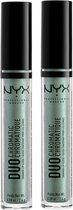 NYX PROFESSIONAL MAKEUP Duo Chromatic Lip Gloss - Foam Party, Pistachio Base With Gold/Pink Duo Chrome Pearl (2 STUKS)
