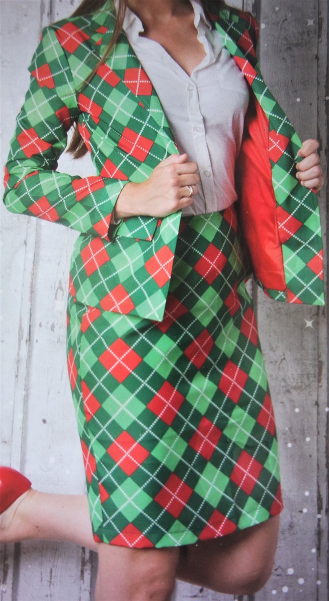 Kerst mantelpakje voor Dames - Groen - Maat 38-40 (m)