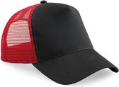 Beechfield Pet ‘Trucker Cap’ Zwart met Rood One Size