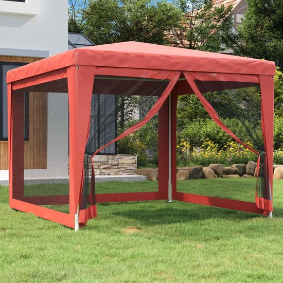 Partytent met 4 zijwanden inklapbaar 3x4 m staal antraciet