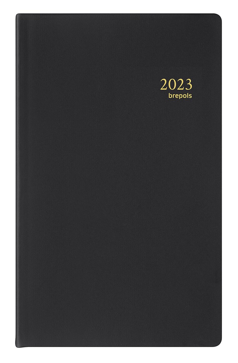 Brepols Agenda 2023 - Breform - Gelijnd - Seta PVC soepel omslag - 10 x 16,5 cm - Zwart