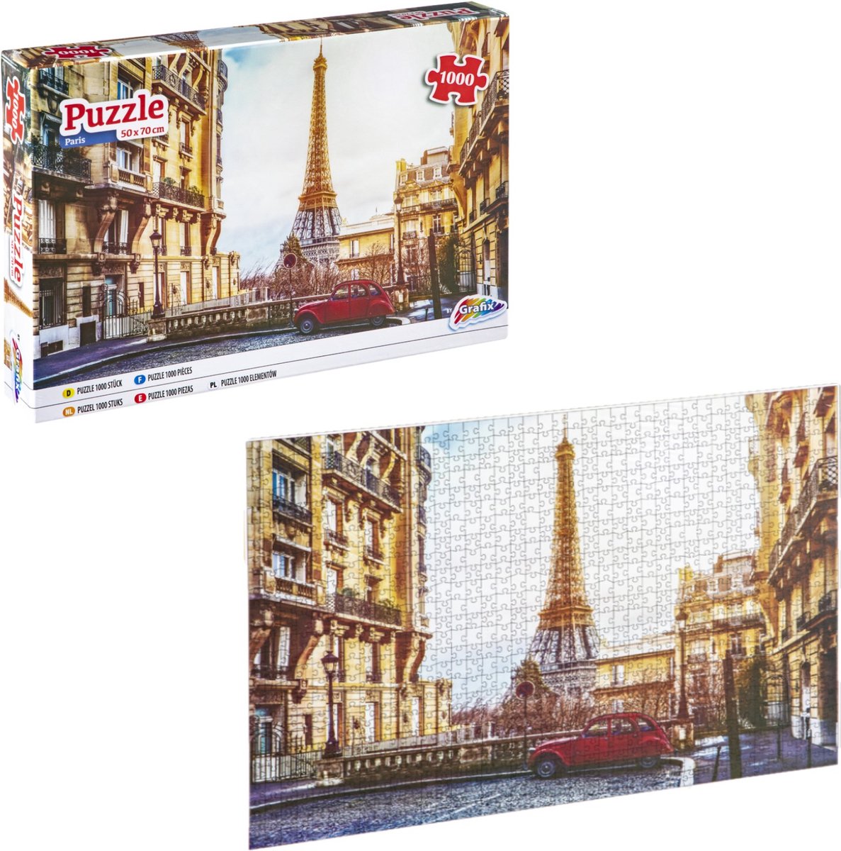 Dislocatie Registratie Schijn Grafix Puzzel 1000 stukjes volwassenen | Thema Parijs, Eiffeltoren |  Afmeting 50 X 70... | bol.com