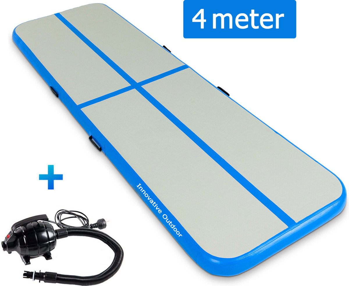 AirTrack Pro - Turnmat | 4 meter | Gymnastiek | Fitness mat | Waterproof | Opblaasbaar | INCL. 600W elektrische pomp