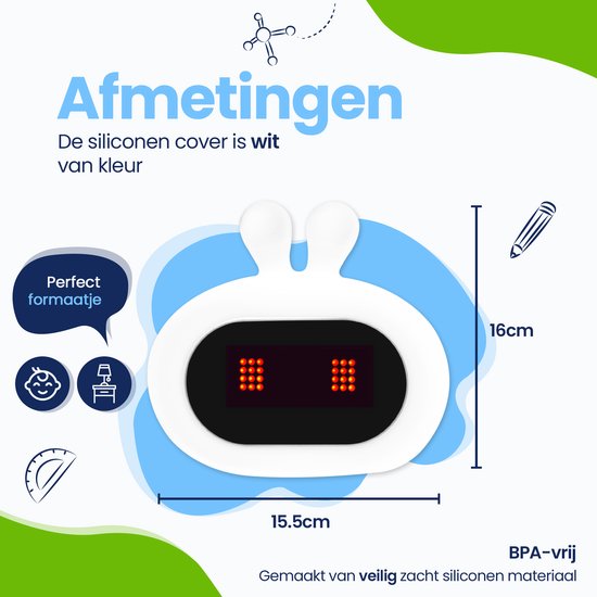 Kadoing Konijn Kinderwekker - Slaaptrainer Kinderen - Digitale Wekker en Wake Up Light