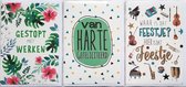 3 Wenskaarten - Gestopt met Werken + Van Harte Gefeliciteerd + Waar is dat Feestje - 12 x 17 cm – GESTOPT-301