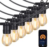 Gologi lichtsnoer buiten en binnen - Lichtslinger 5M - Tuinverlichting LED - Warme sfeerverlichting 2700K - Waterdicht - Smart verlichting met App - Koppelbaar tot 20M