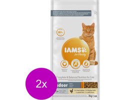 Iams Cat Adult Indoor - Kattenvoer - 2 x Kip 3 kg