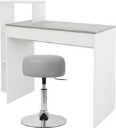 Bureau met kruk 110x72x40 cm wit/betonlook ML design