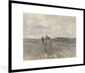 Fotolijst incl. Poster - Boerenkar op een landweg - Schilderij van Anton Mauve - 80x60 cm - Posterlijst