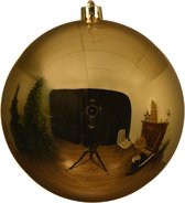 Decoris Kerstbal kunststof D14cm licht goud dia14.00cm